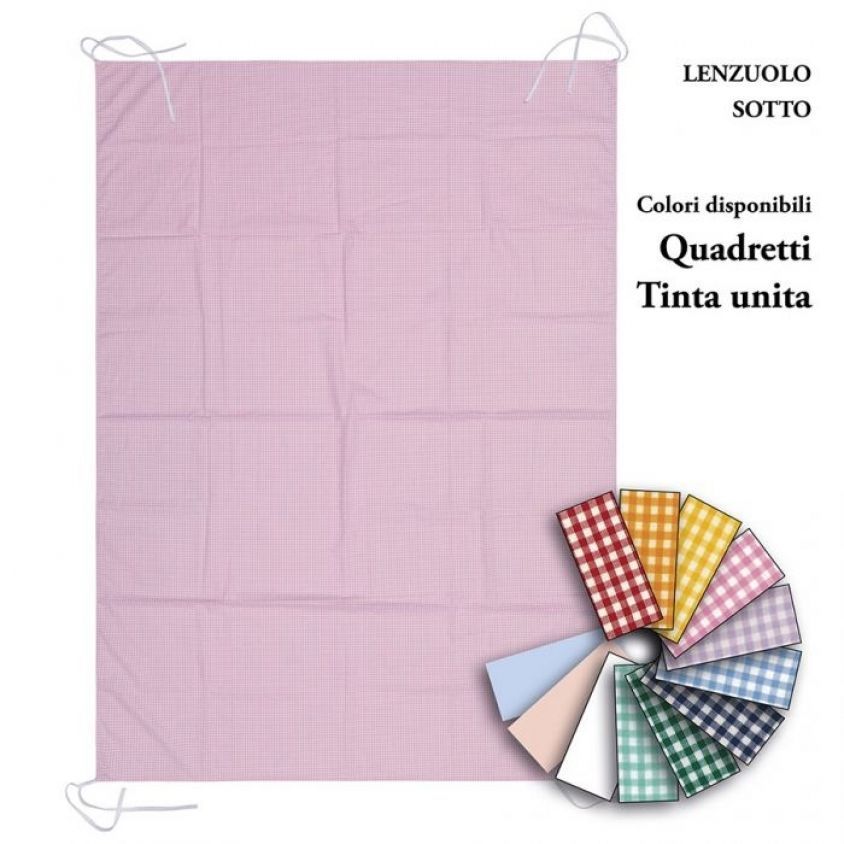 lenzuolo sotto con lacci o elastici per nido e scuola materna